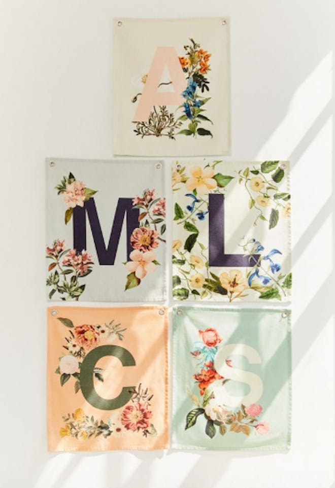 Monogram Floral Flag Tapestry