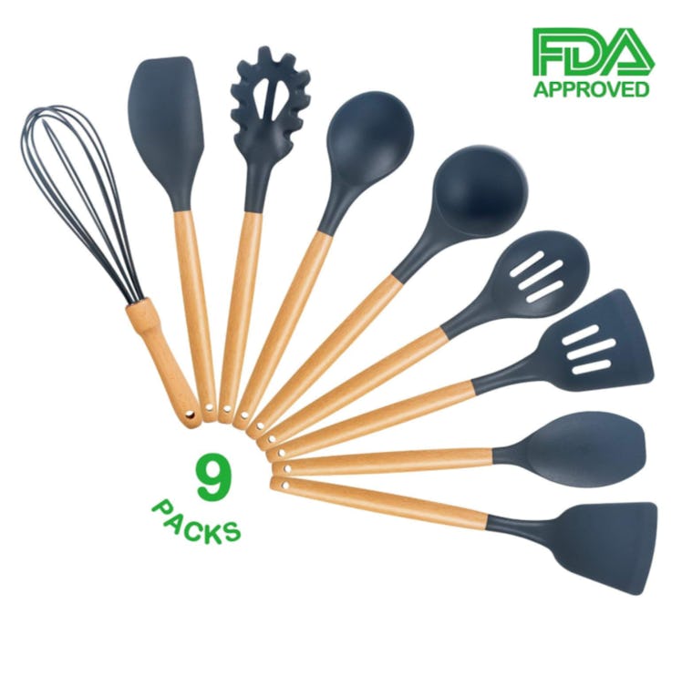 Heim & Elda Wood Cooking Utensils (9 Pieces)