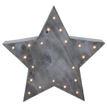 Large Lighted Gray Star Christmas Table Top Decoration