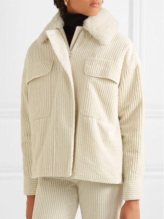 Shearling-Trimmed Cotton-Corduroy Jacket