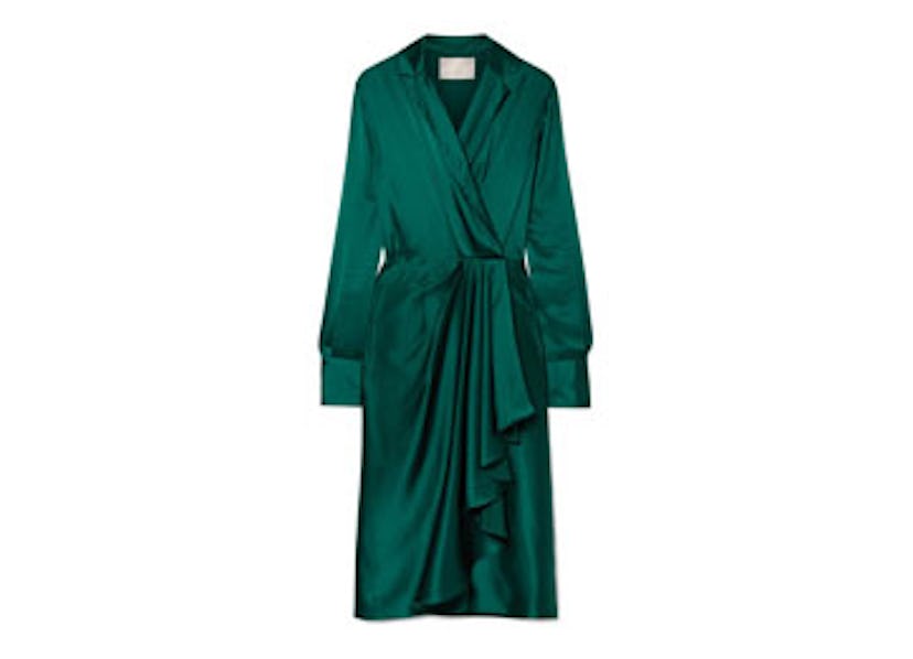 Wrap-Effect Silk Charmeuse Dress