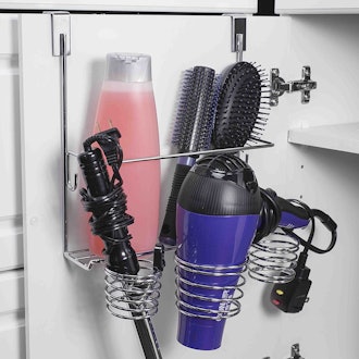Home Basics Over The Cabinet Hairdryer Holder & Organizer