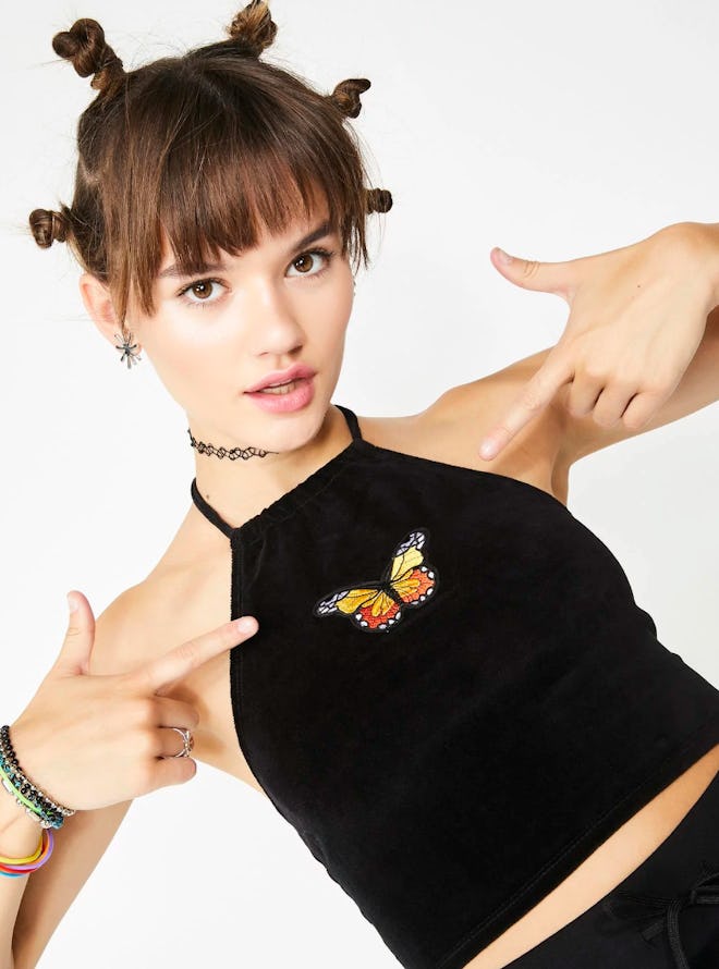 Monarch Jane Velour Crop Top