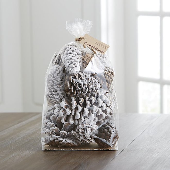 Small White Flocked Sugar Pine Cones