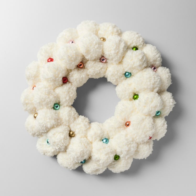 Wreath Pom Pom with Glass Ball