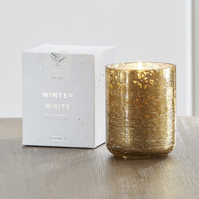 Winter White Mercury Glass Candle