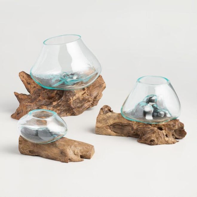 Driftwood And Blown Glass Bowl