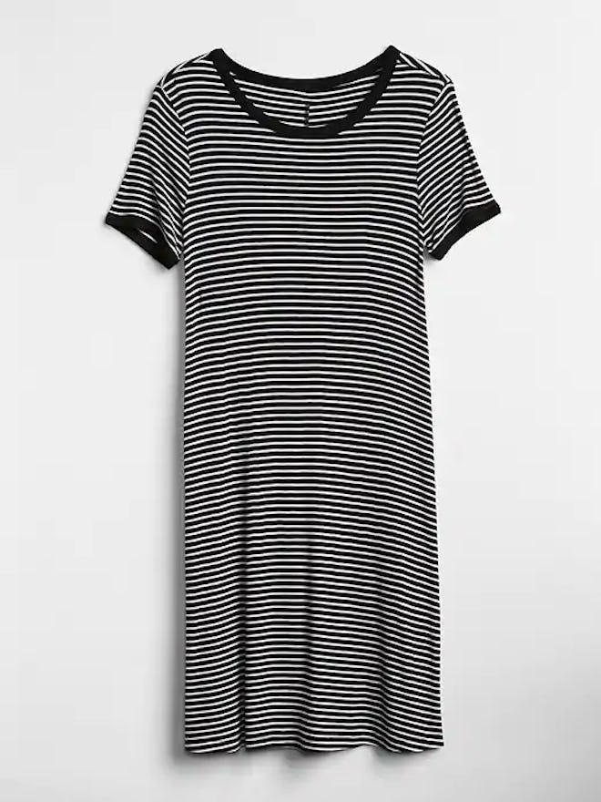 Short Sleeve Ribbed T-Shirt Dress