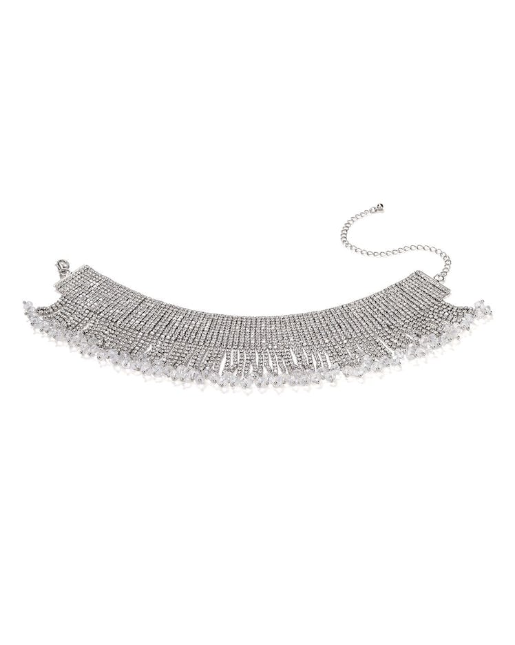 AQUA Fringe Crystal Choker Necklace