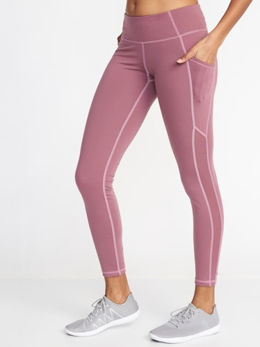 Old Navy Mid-Rise Mesh-Trim Compression Leggings for Women