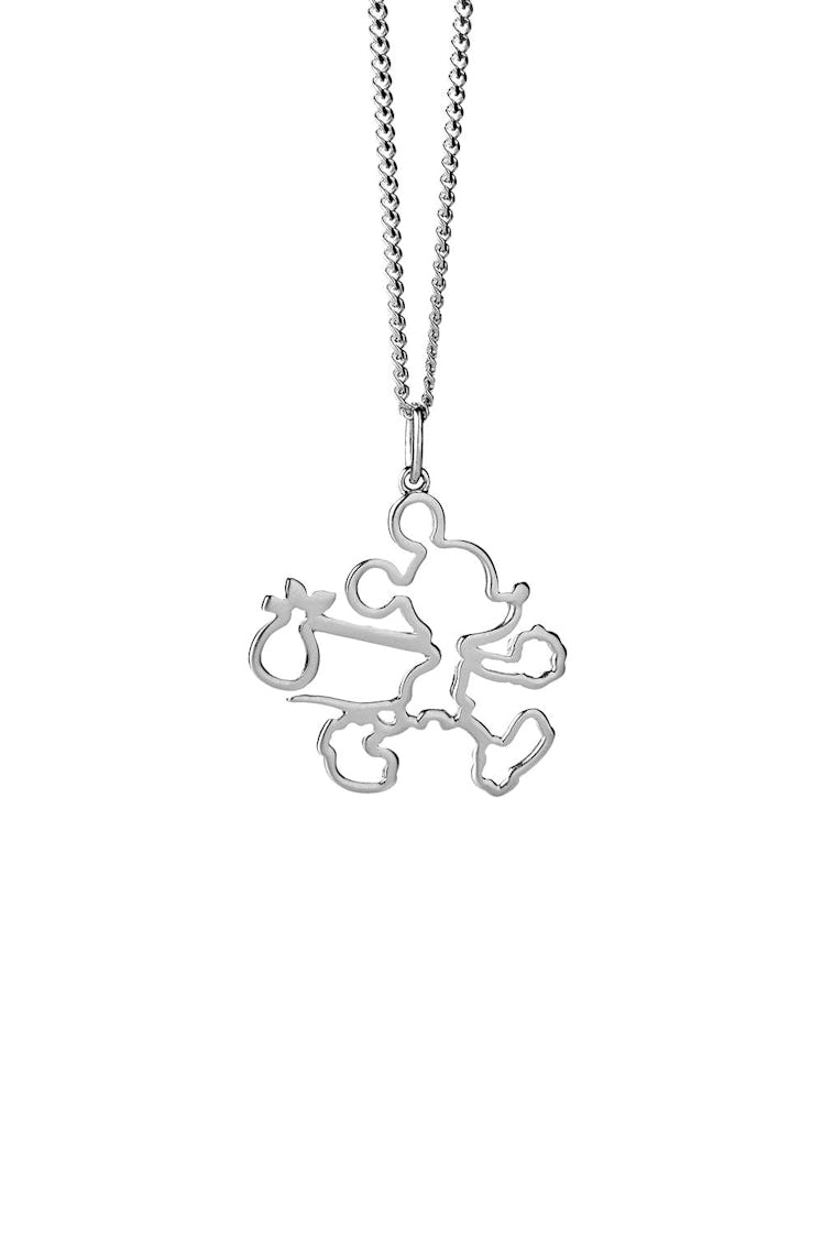 RUNAWAY MICKEY OUTLINE NECKLACE SILVER