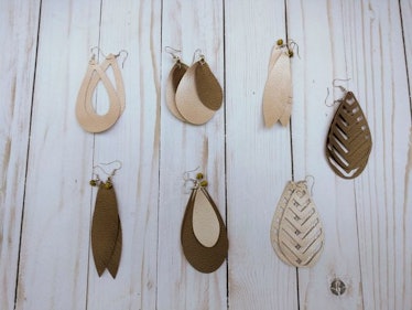 Handmade Faux Leather Earrings - SMALL
