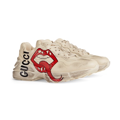Rhyton sneaker with mouth print