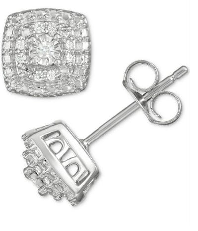 Macy's diamond stud earrings 2025 black friday