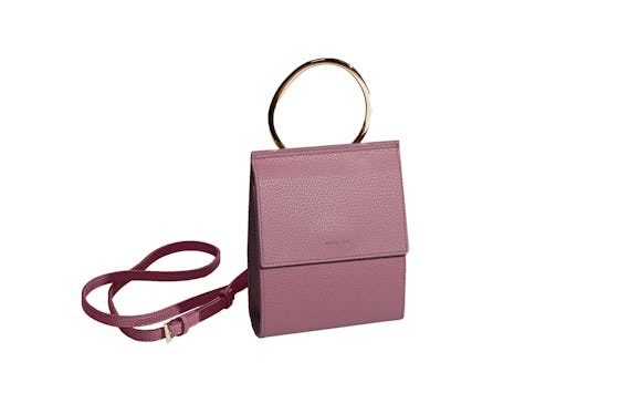 Angela Roi Ring Handle Bag In Nude Pink