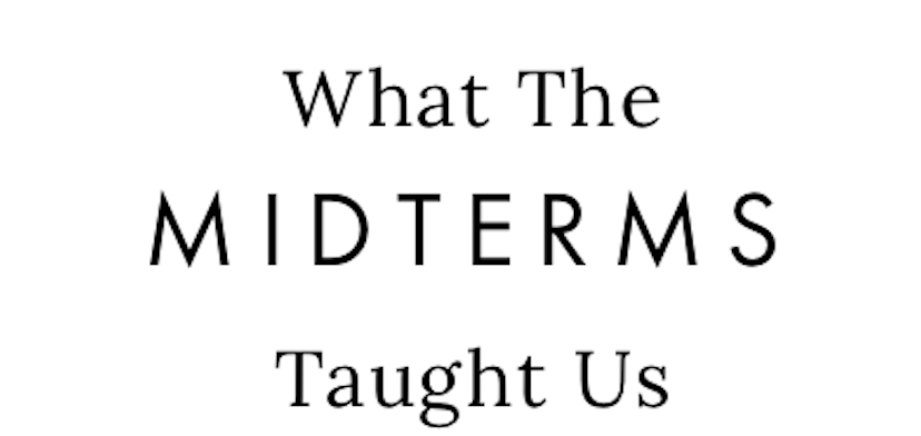 "What the midterms taught us" black text on white background