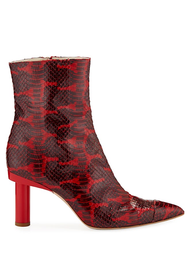 Grand Python-Embossed Leather Booties