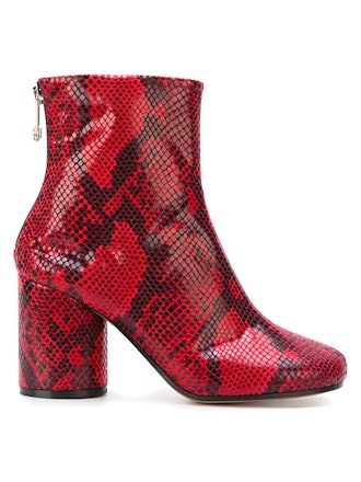 Snakeskin Effect Ankle Boots