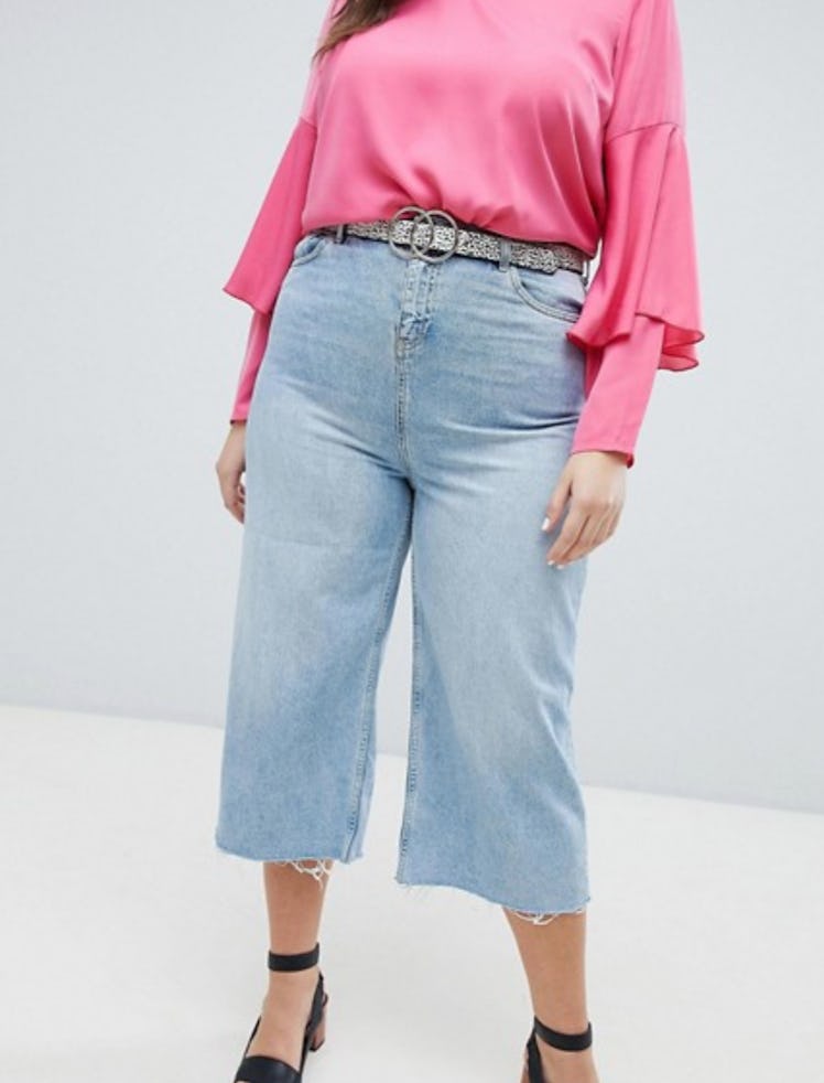 New Look Curve Wide Leg Cropped Jeans