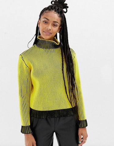 COLLUSION Ribbed Sweater with High Neck