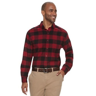 Men's Croft & Barrow® Classic-Fit Patterned Flannel Button-Down Shirt