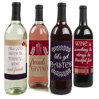 Friendsgiving Wine Bottle Labels,
