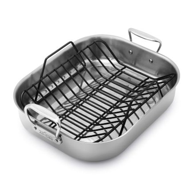 All-Clad Stainless Steel Roasting Pan with Nonstick Rack 16"X13"