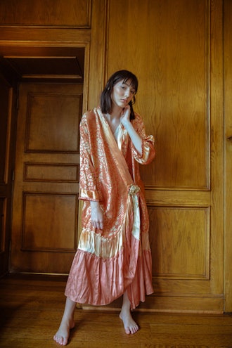 1920s Painted Silk Robe
