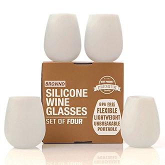 Brovino Silicone Wine Glasses (4-Pack)