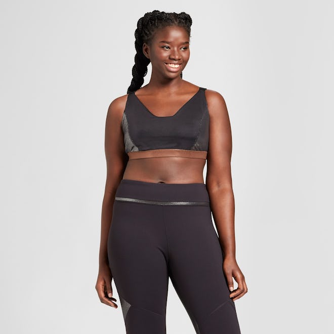 Plus Size Shine Pieced Sports Bra 