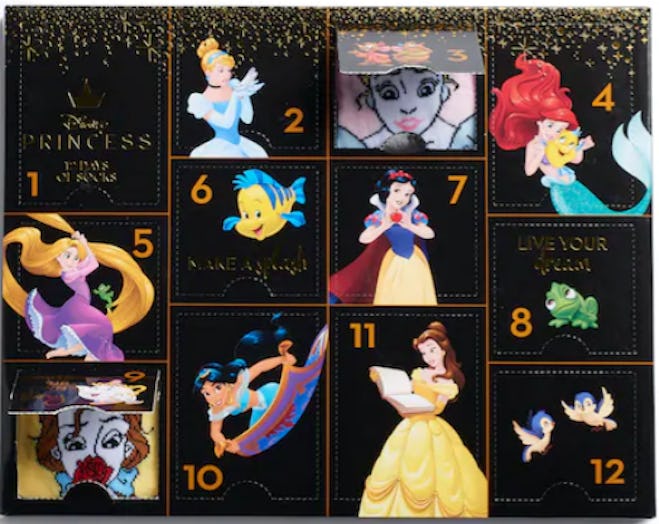 Disney Princesses Women's 12 Days Of Socks Advent Calendar Set