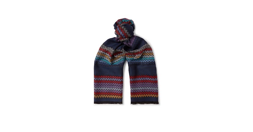 MISSONI Fringed Zigzag Wool Scarf