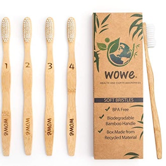 WowE Natural Bamboo Toothbrush (4-Pack)