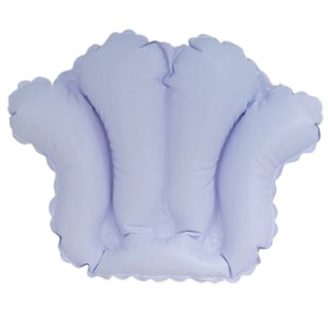 Inflatable Bath Pillow with Suction Cups, White
