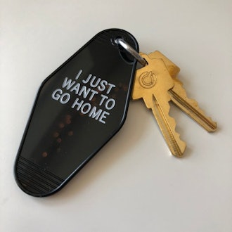 Vintage Hotel Keychain - "I Just Want To Go Home"