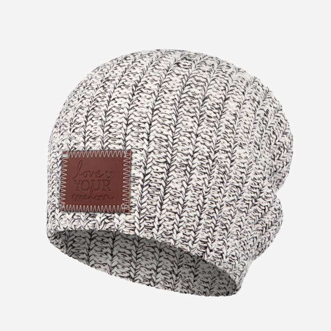Black Speckled Patch Beanie 