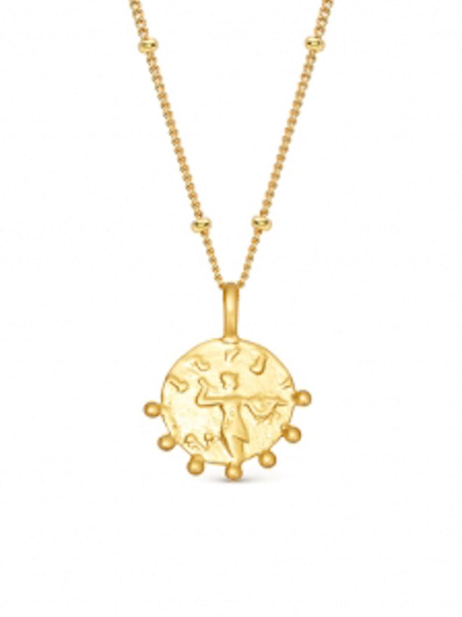 Gold Mini Beaded Coin Necklace