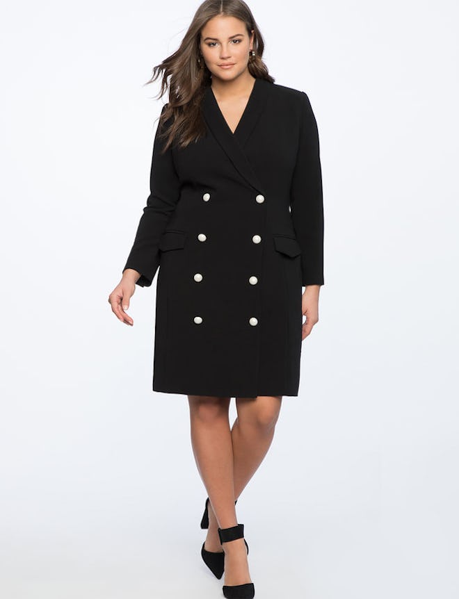 Pearl Button Blazer Dress