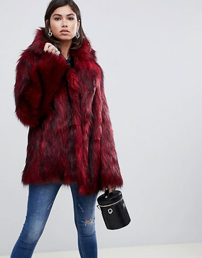 ASOS Design Tipped Faux Fur Coat