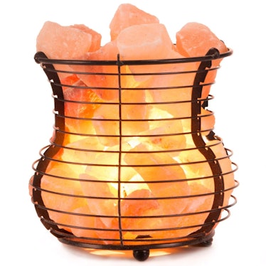 Crystal Allies Gallery Natural Himalayan Lamp And Mesh Basket