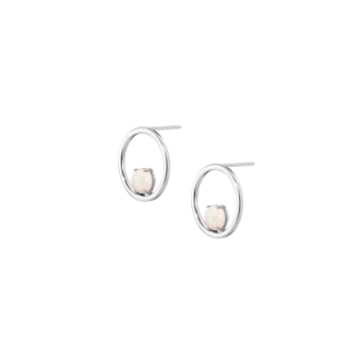 AUrate Simple Opal Hoop Earrings