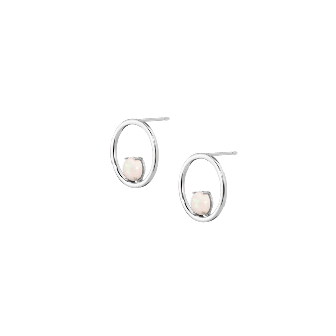AUrate Simple Opal Hoop Earrings