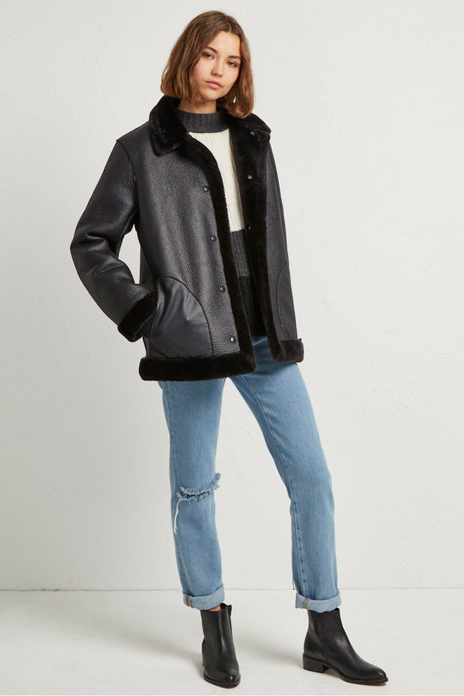 Louie Faux Shearling Reversible Coat 