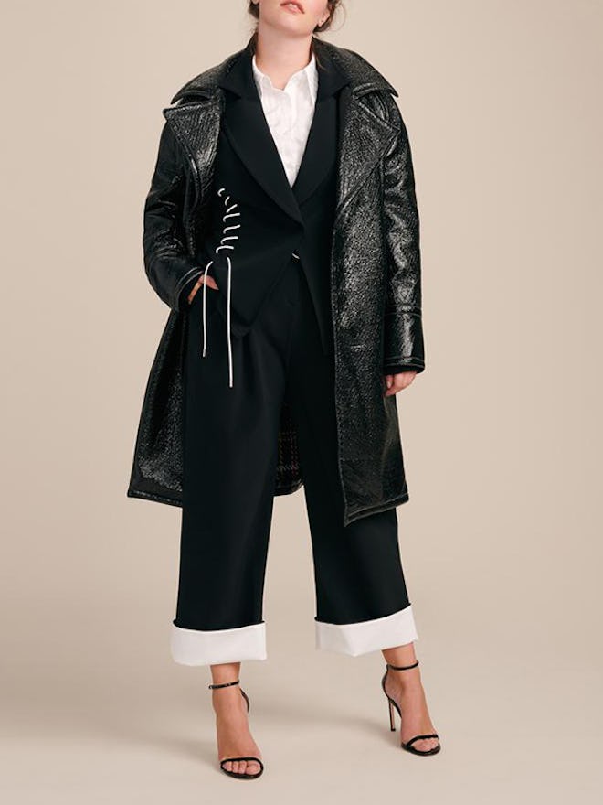 Oversized Laminated Texture Coat