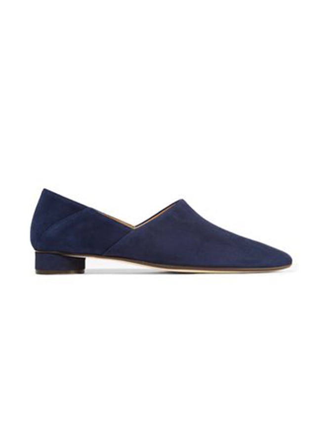 Noelle Suede Collapsible-Heel Loafers