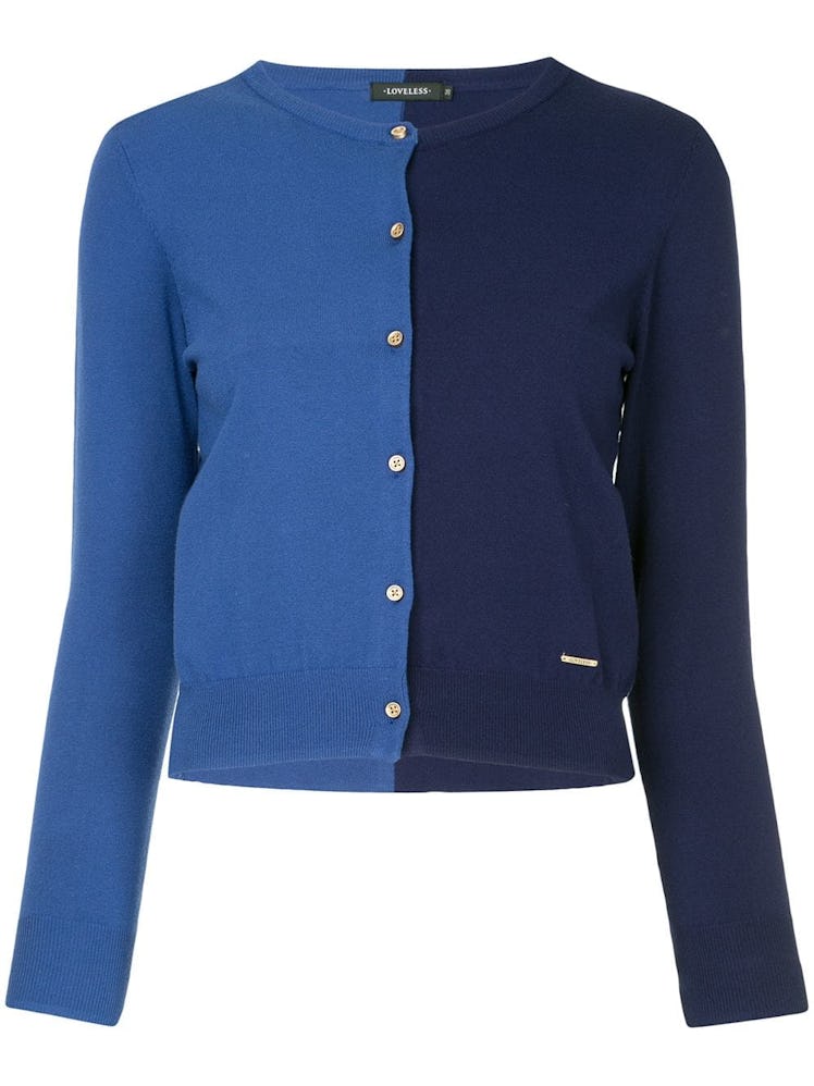 Loveless two-tone buttoned cardigan