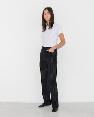 R13 Navy Pinstripe Colleen Pant