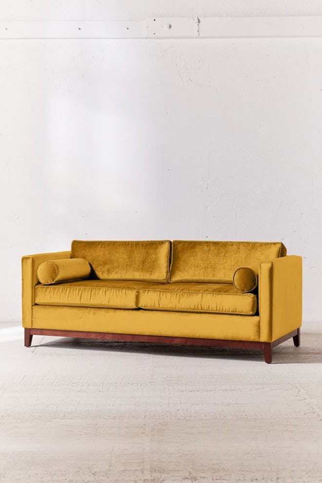 Piper Petite Velvet Sofa in Gold