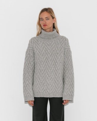 Nili Lotan Light Grey Melange Lee Sweater