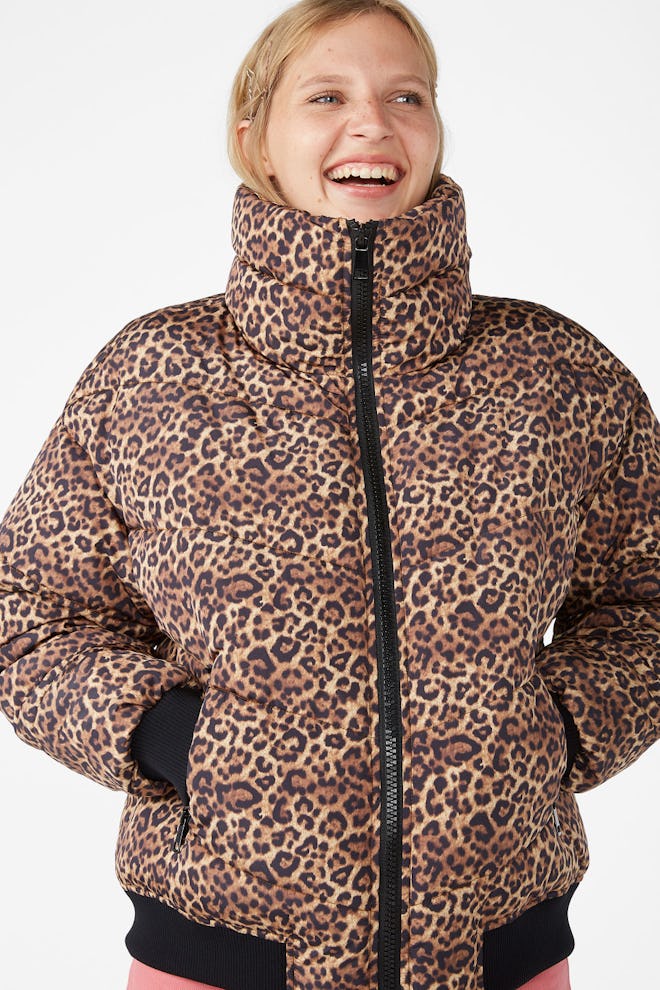 Puffer Jacket in Leopard Print